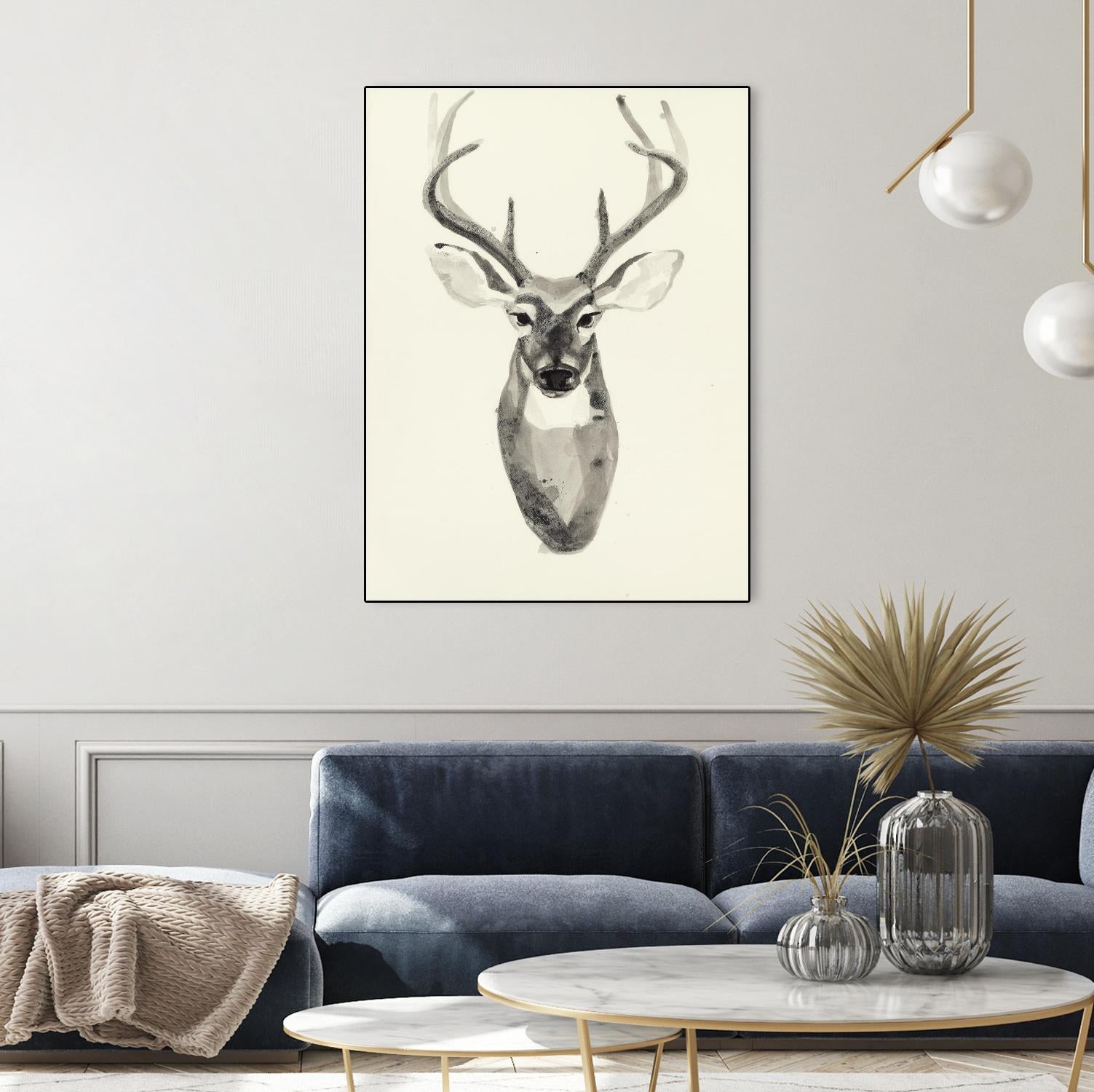 Watercolor Deerhead 2 by Gordon, Ben Gordon on GIANT ART - black animals deer