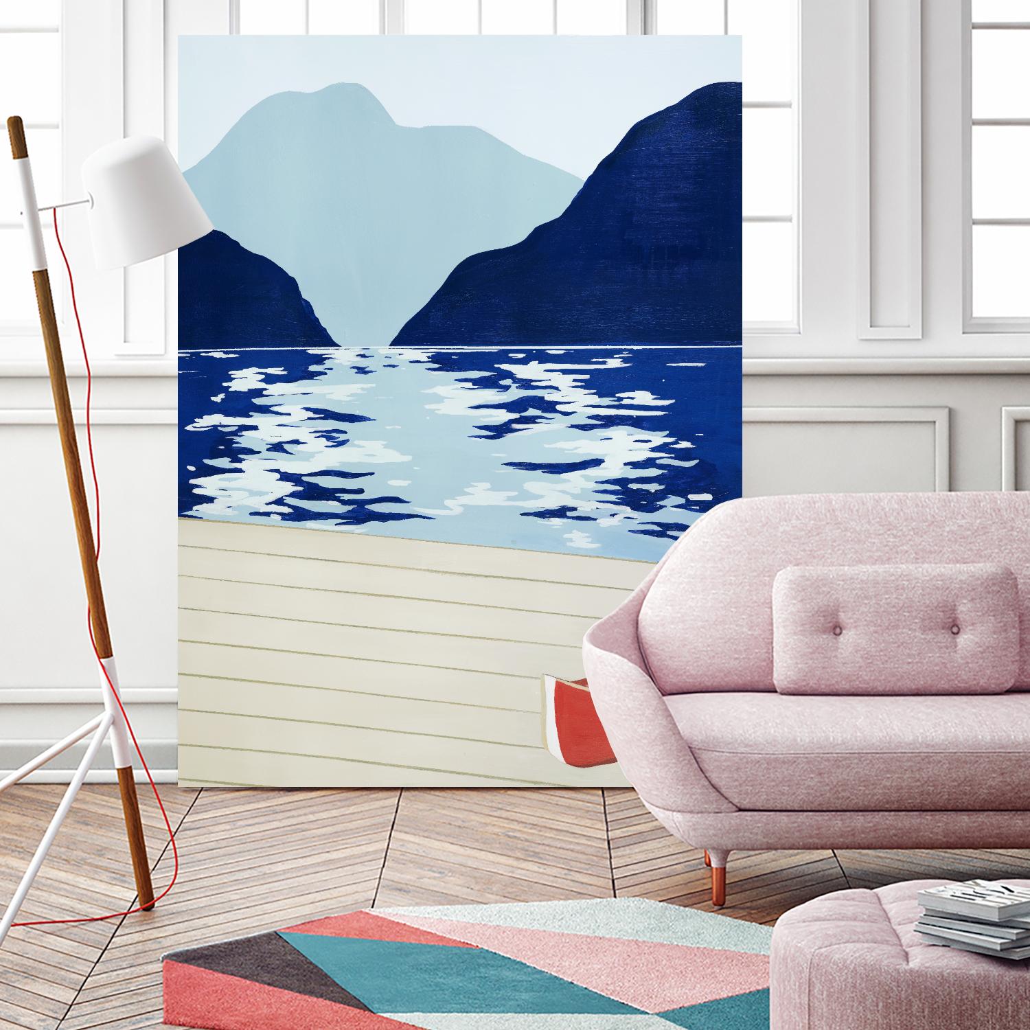 Afternoon Canoe by David Dimond on GIANT ART - beige landscape