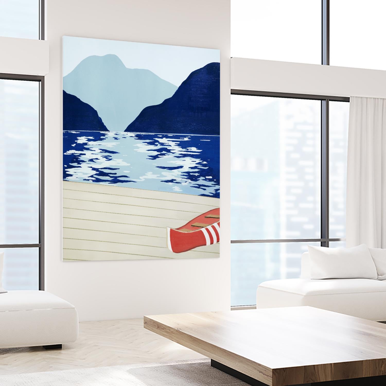 Afternoon Canoe by David Dimond on GIANT ART - beige landscape