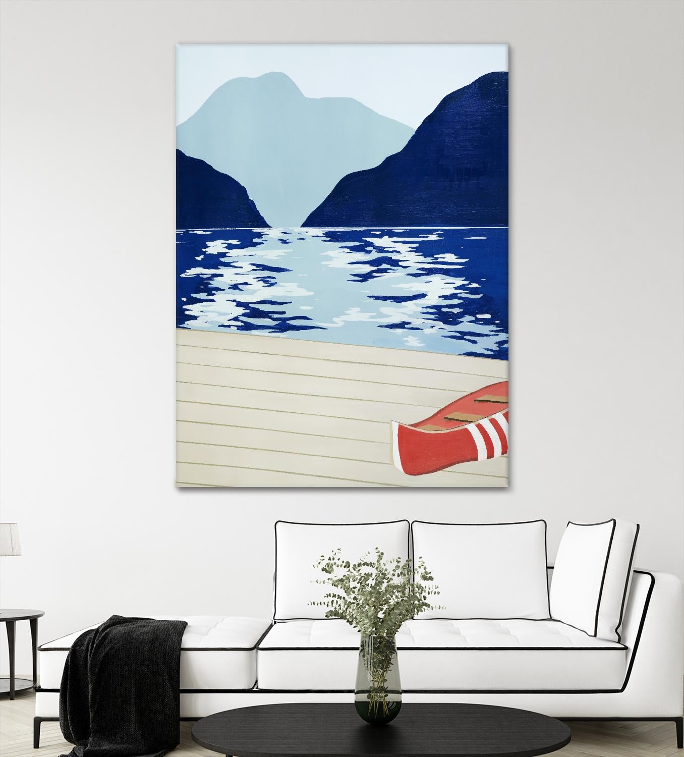 Afternoon Canoe by David Dimond on GIANT ART - beige landscape