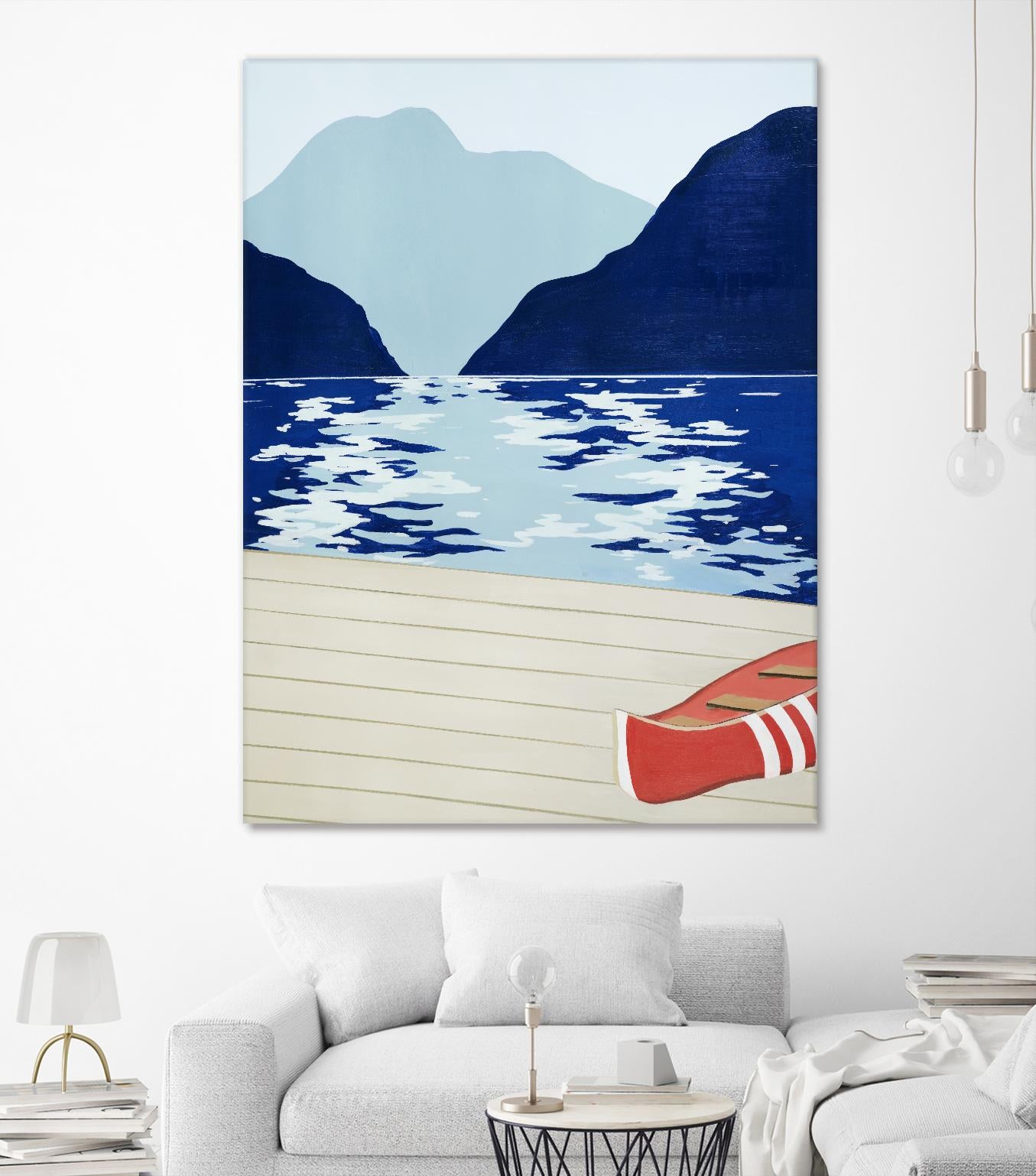 Afternoon Canoe by David Dimond on GIANT ART - beige landscape