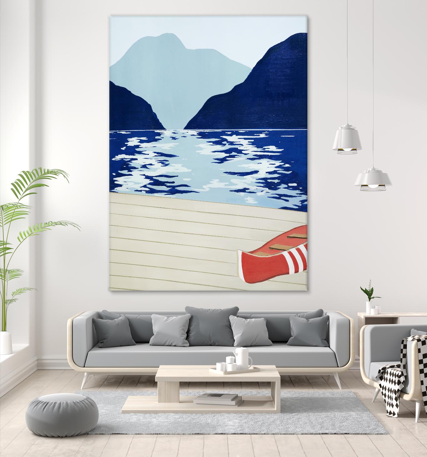 Afternoon Canoe by David Dimond on GIANT ART - beige landscape