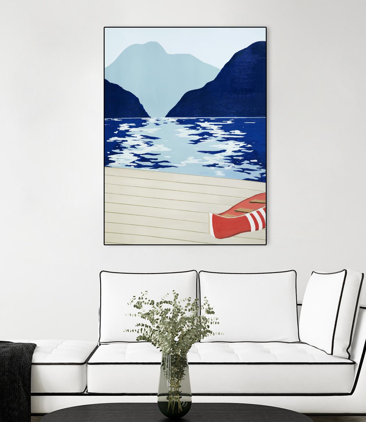 Afternoon Canoe by David Dimond on GIANT ART - beige landscape