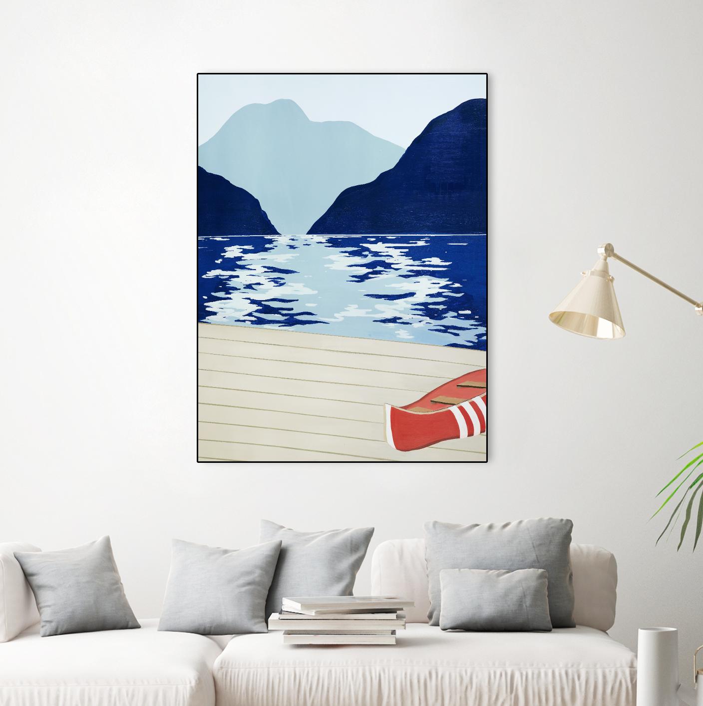 Afternoon Canoe by David Dimond on GIANT ART - beige landscape