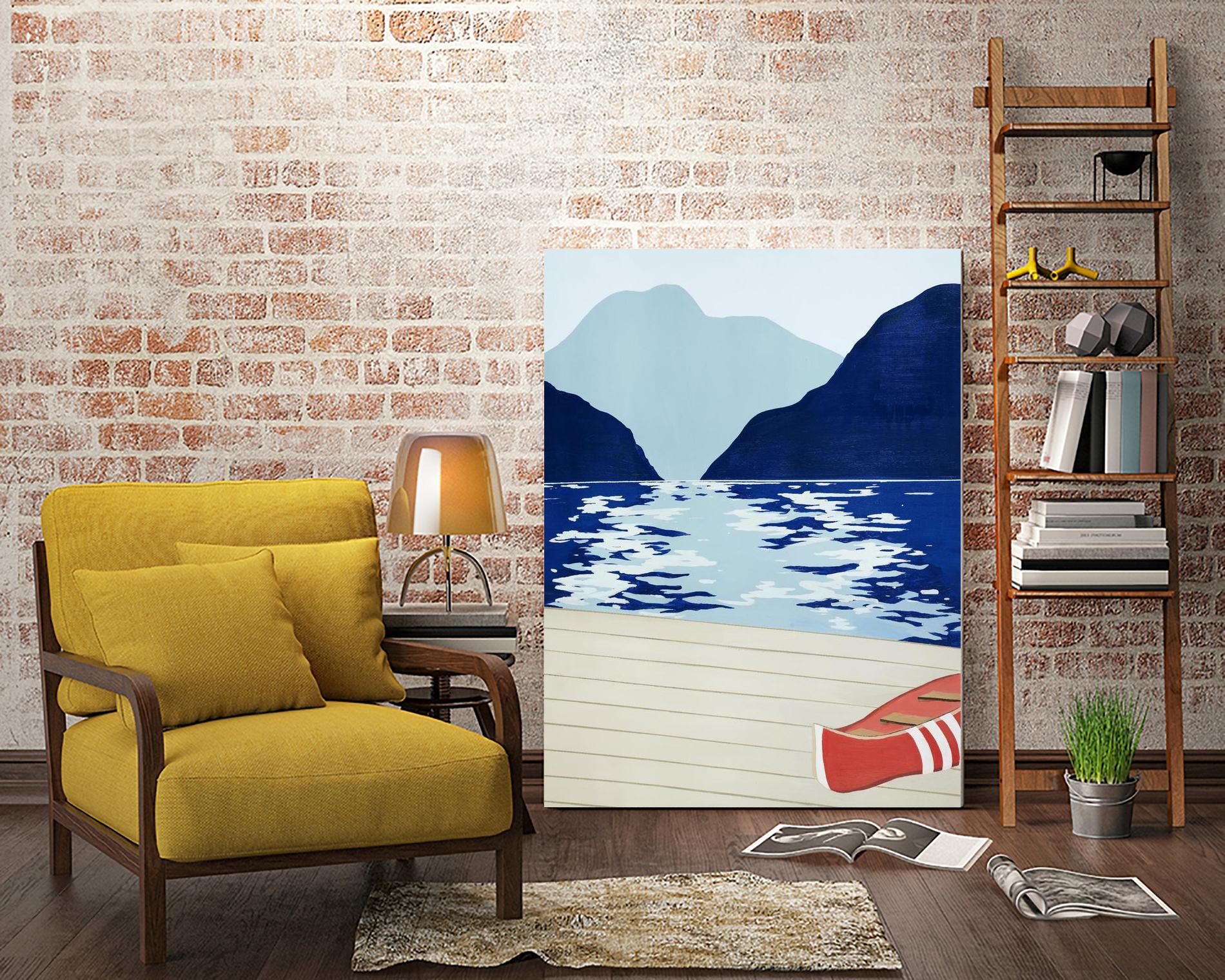 Afternoon Canoe by David Dimond on GIANT ART - beige landscape