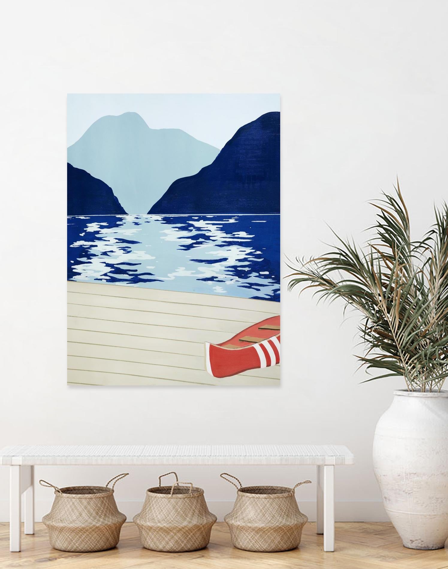 Afternoon Canoe by David Dimond on GIANT ART - beige landscape