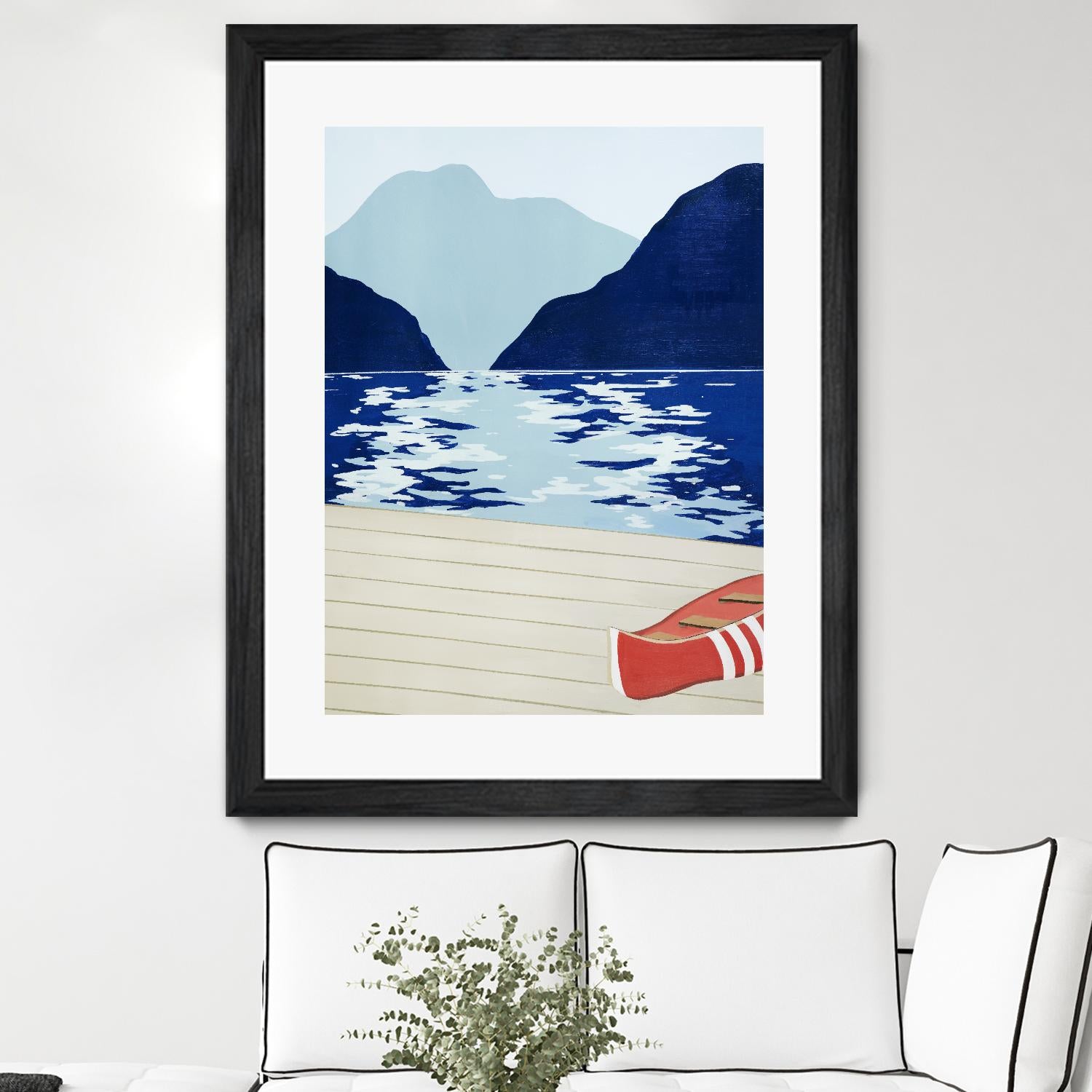 Afternoon Canoe by David Dimond on GIANT ART - beige landscape