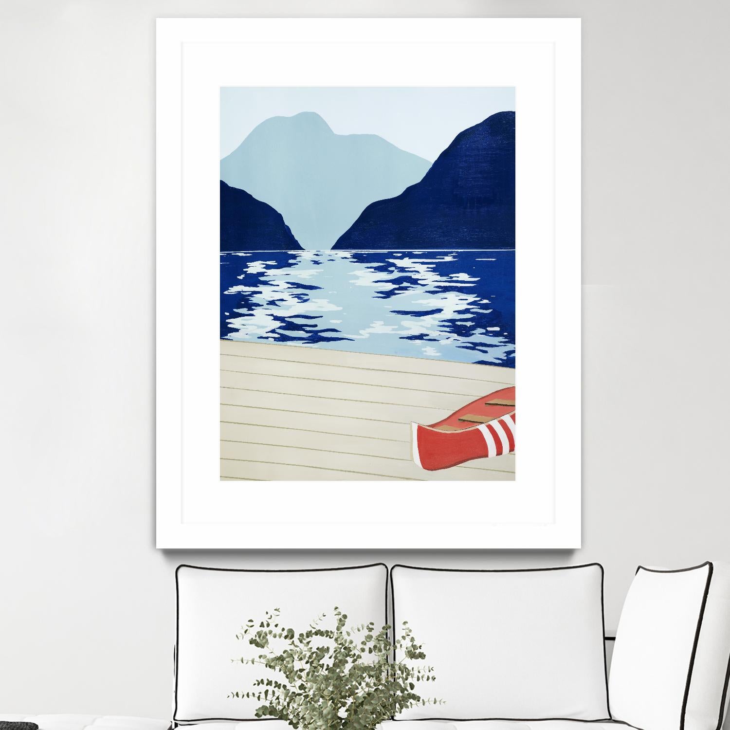 Afternoon Canoe by David Dimond on GIANT ART - beige landscape