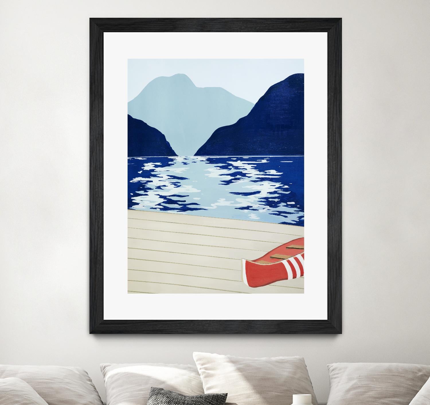 Afternoon Canoe by David Dimond on GIANT ART - beige landscape