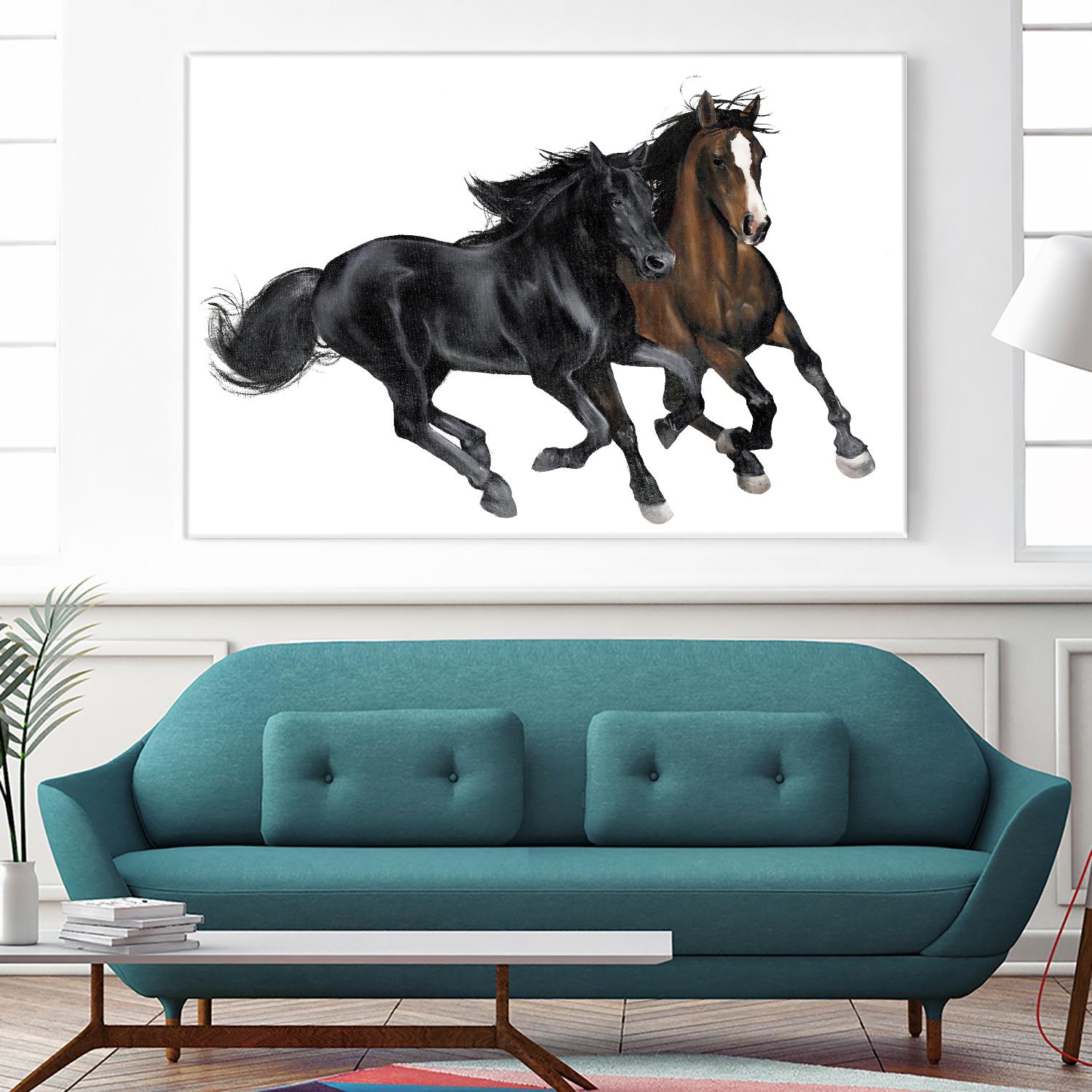 Black & Brown Horse by Stefano Altamura on GIANT ART - brown animals