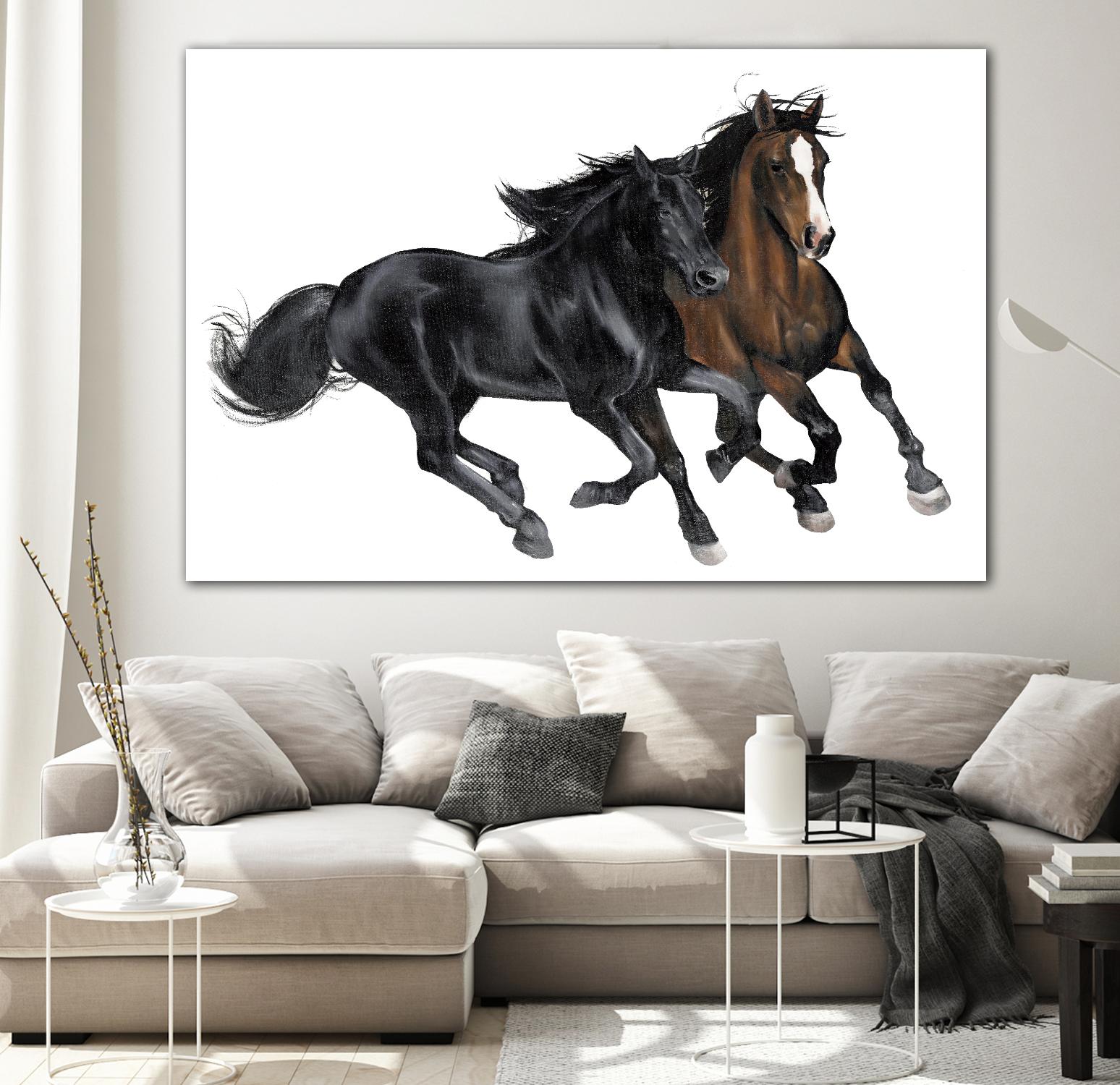 Black & Brown Horse by Stefano Altamura on GIANT ART - brown animals