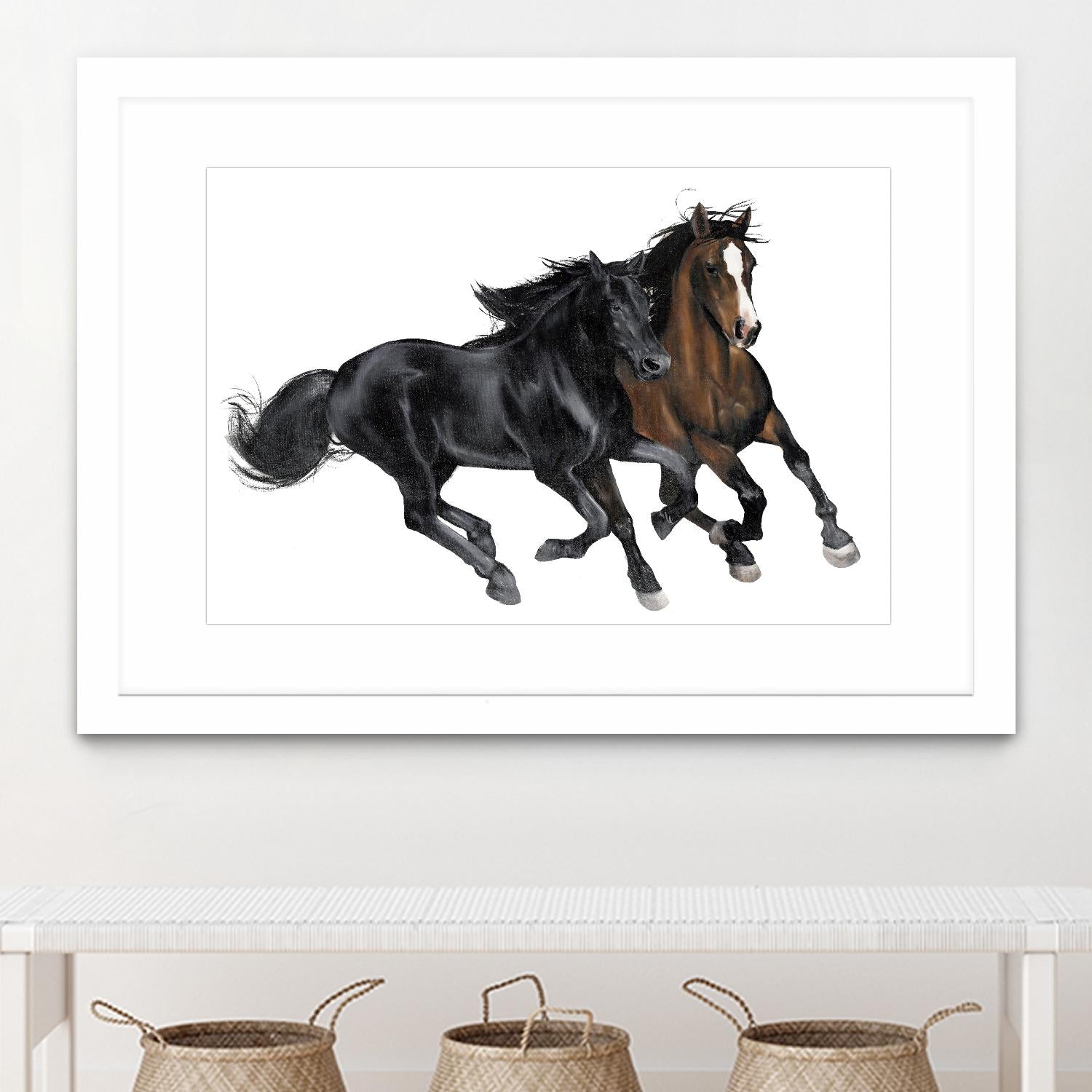 Black & Brown Horse by Stefano Altamura on GIANT ART - white black & white horse