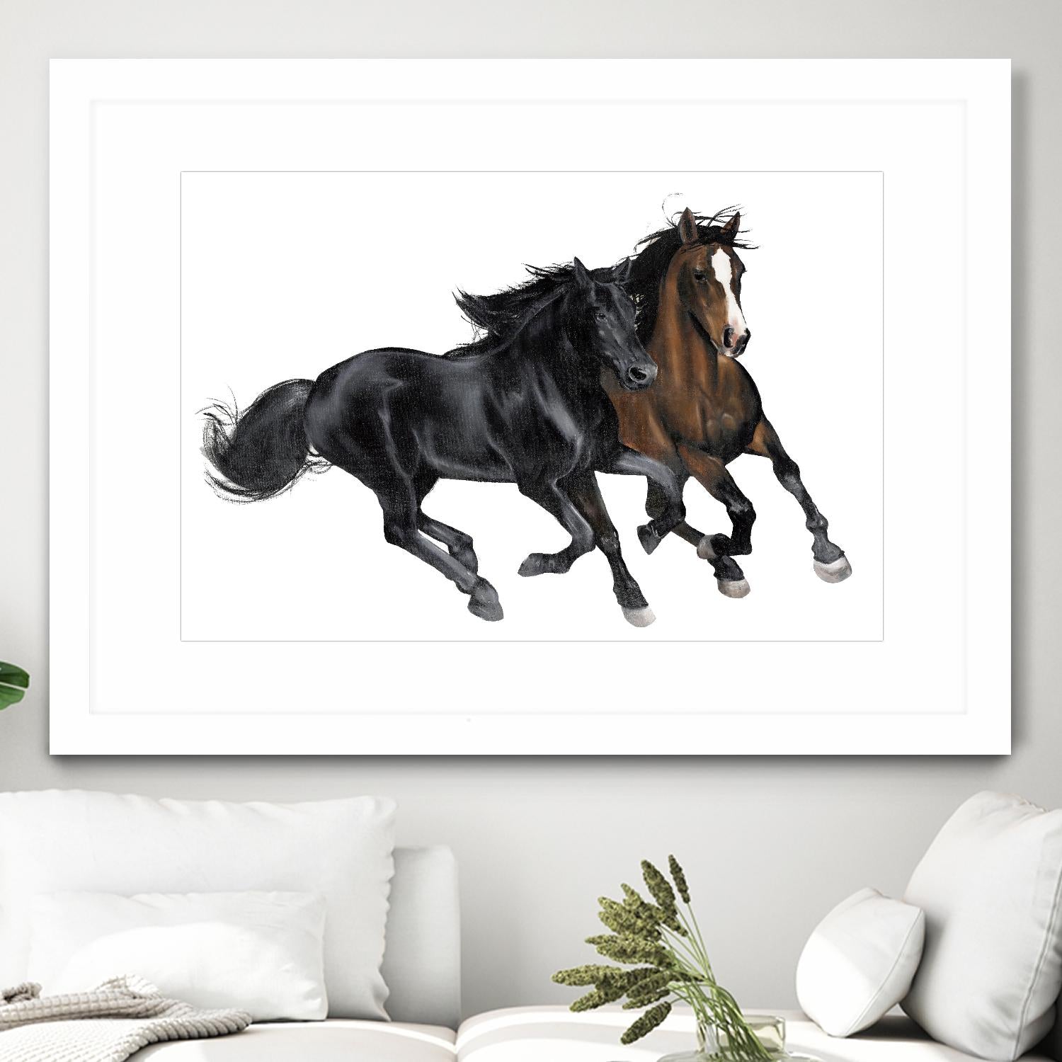 Black & Brown Horse by Stefano Altamura on GIANT ART - white black & white horse