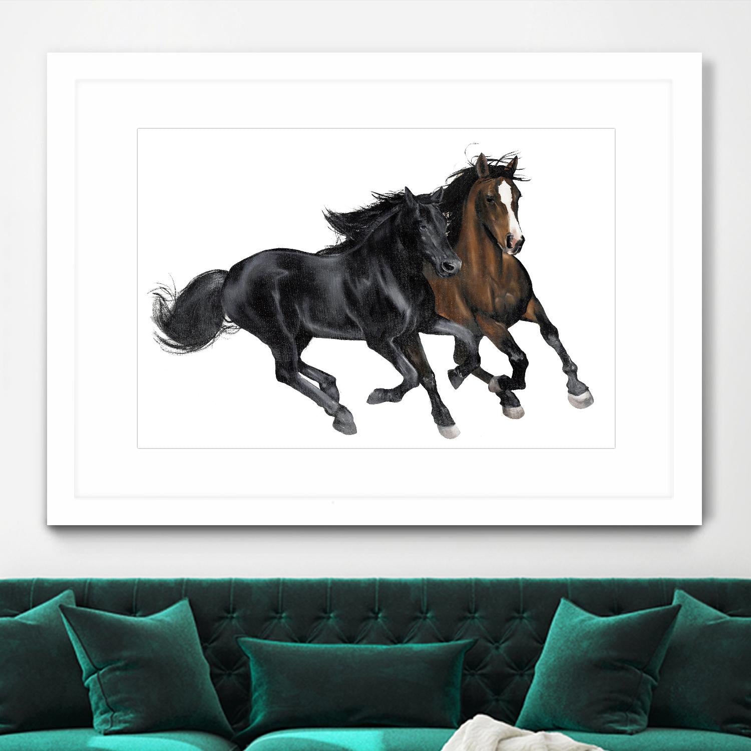 Black & Brown Horse by Stefano Altamura on GIANT ART - white black & white horse