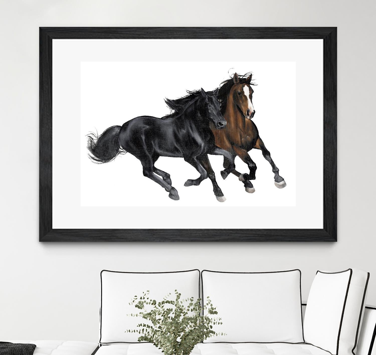 Black & Brown Horse by Stefano Altamura on GIANT ART - white black & white horse