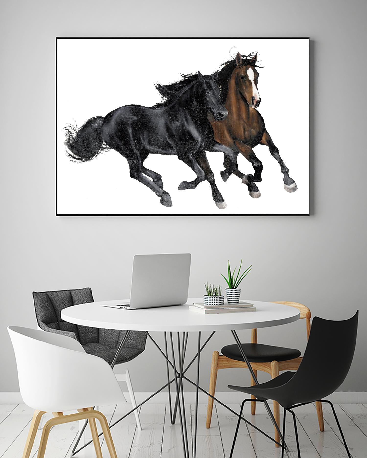 Black & Brown Horse by Stefano Altamura on GIANT ART - brown animals