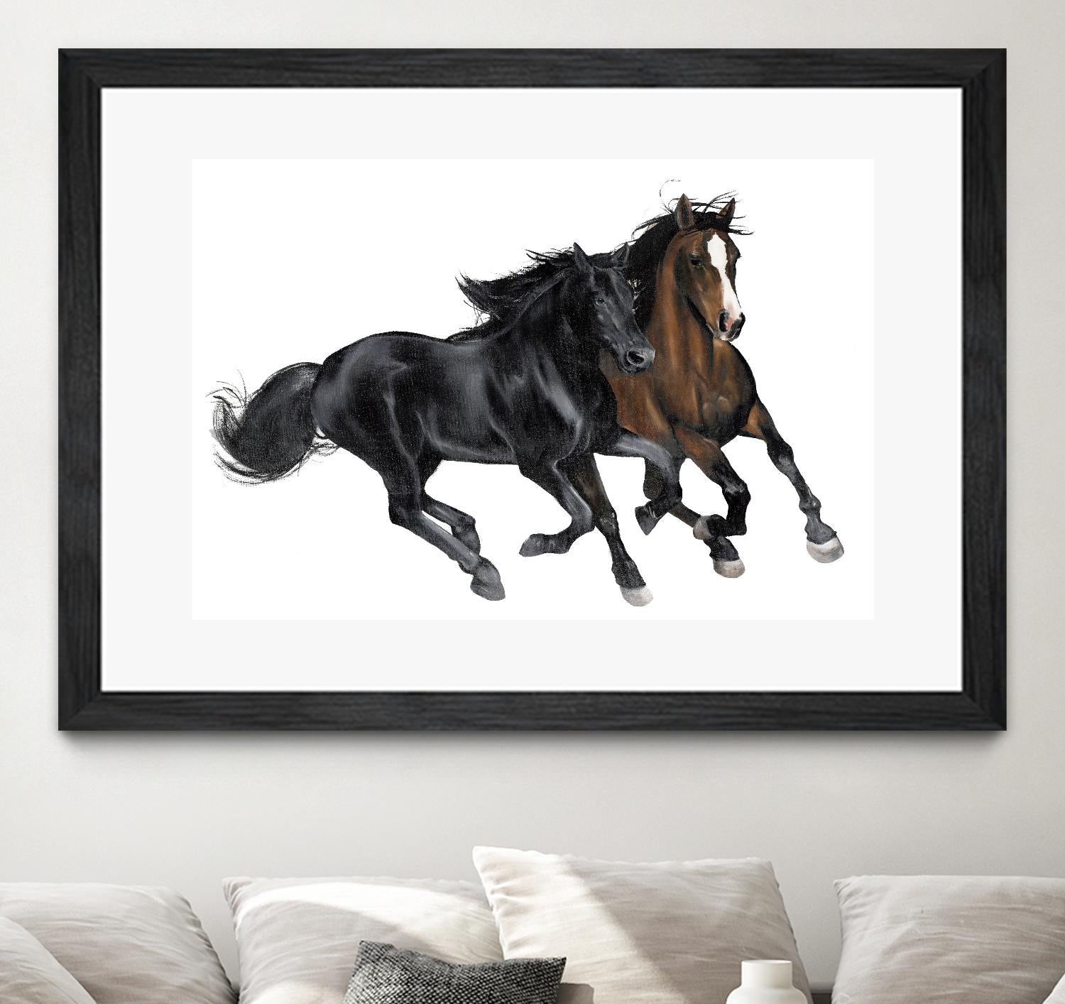 Black & Brown Horse by Stefano Altamura on GIANT ART - white black & white horse