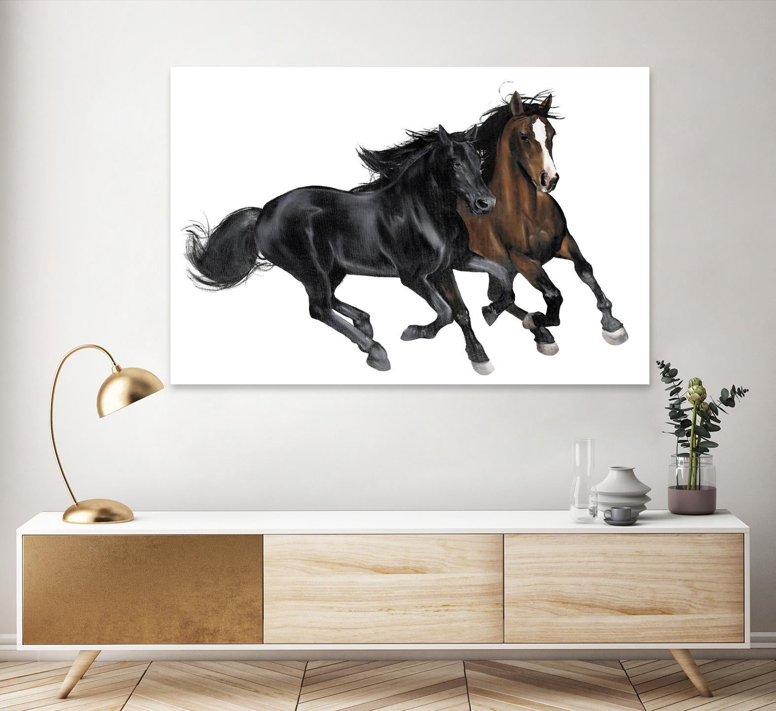 Black & Brown Horse by Stefano Altamura on GIANT ART - white black & white horse