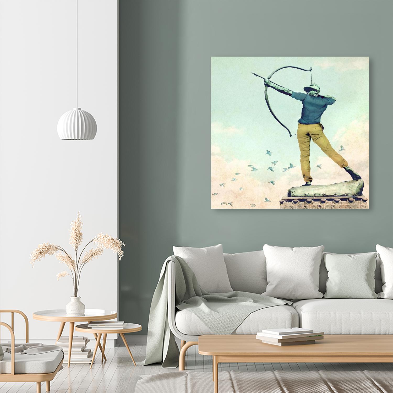 Hipster Archer by THE Studio on GIANT ART - beige figurative
