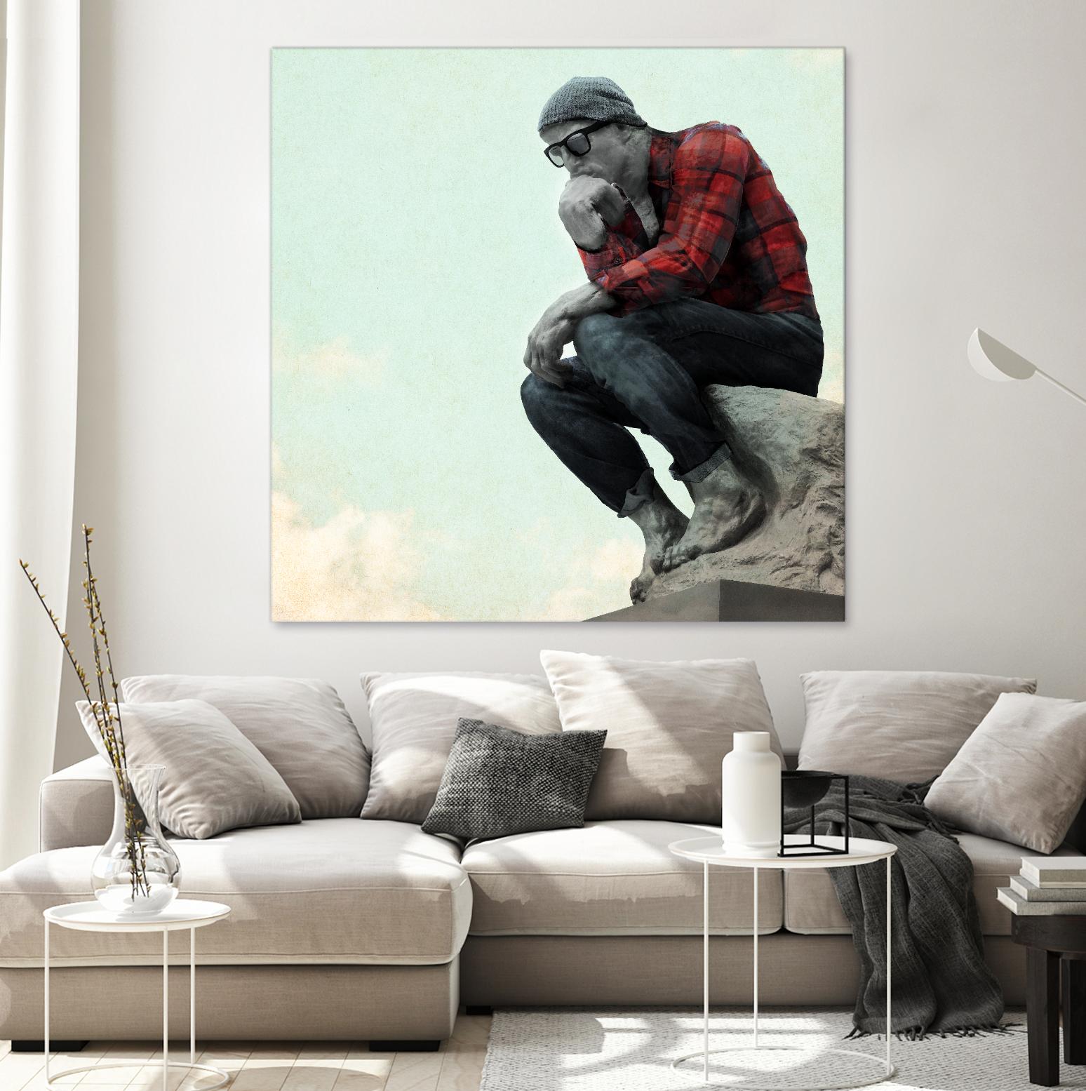 Hipster Thinker by THE Studio on GIANT ART - green contemporary