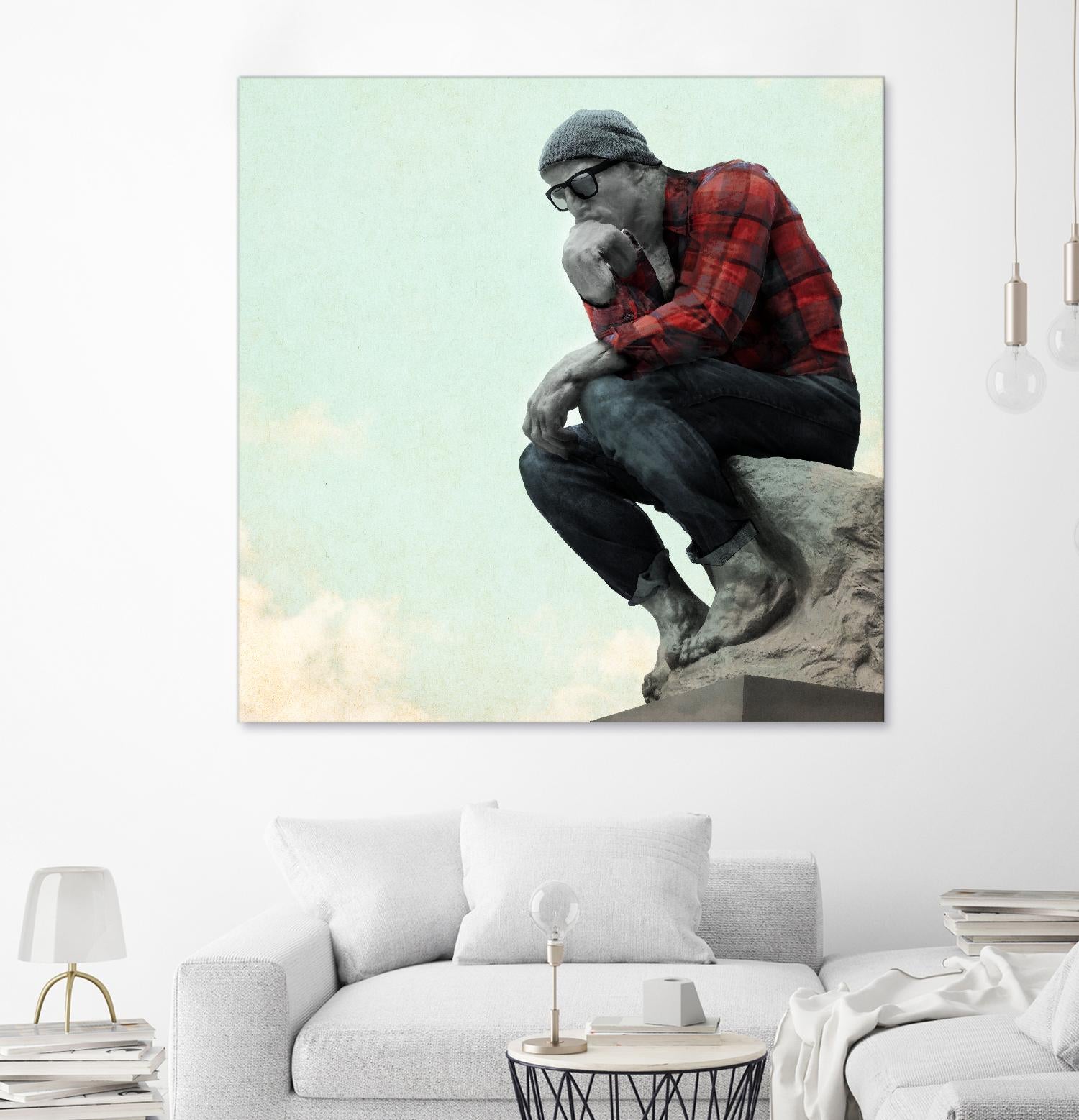 Hipster Thinker by THE Studio on GIANT ART - green contemporary