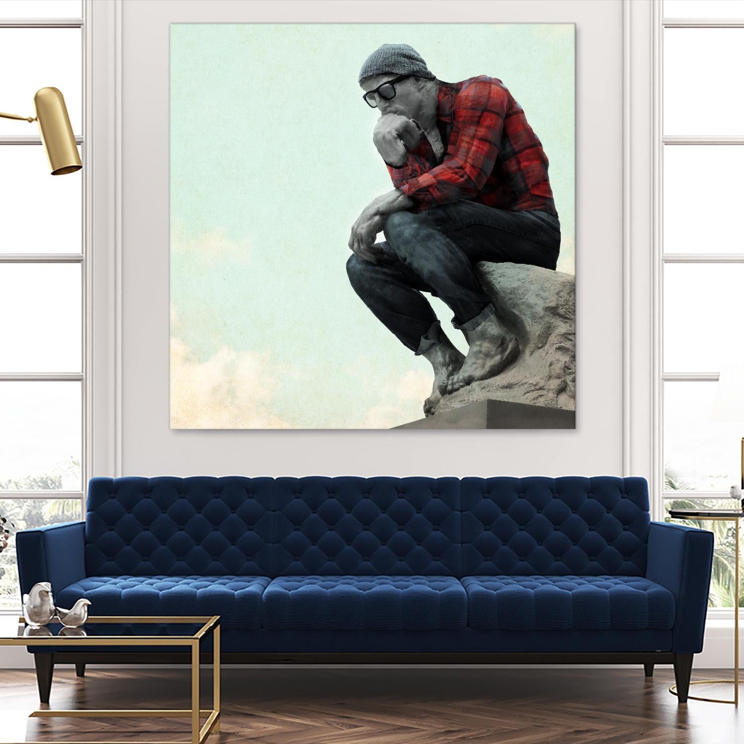 Hipster Thinker by THE Studio on GIANT ART - green contemporary