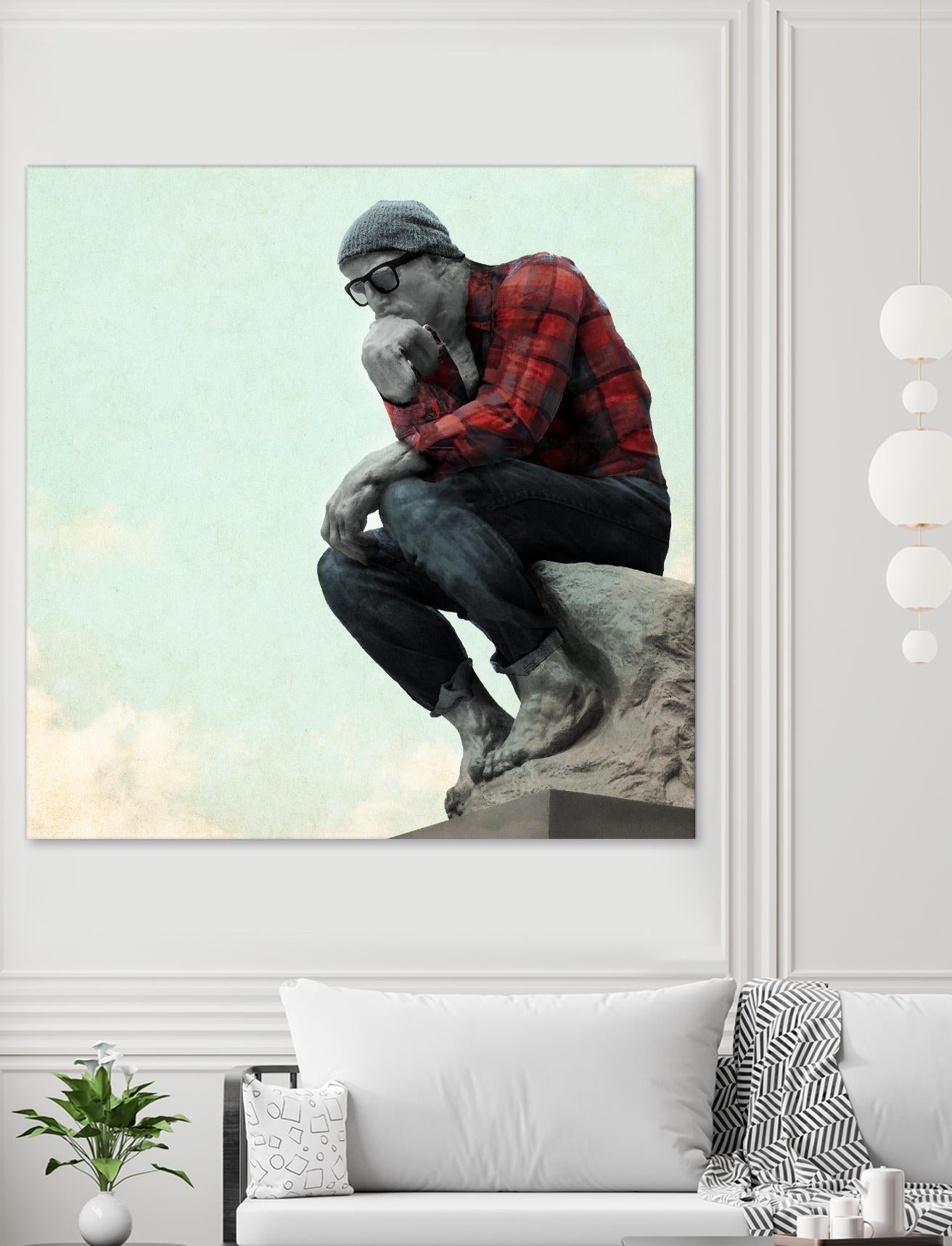 Hipster Thinker by THE Studio on GIANT ART - green contemporary