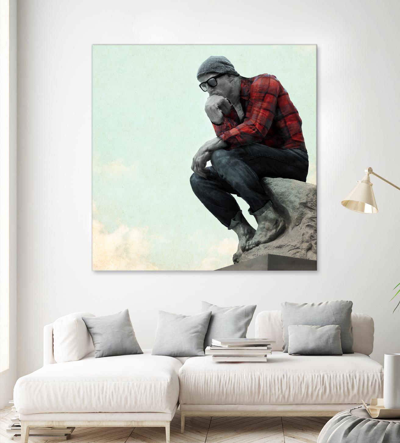 Hipster Thinker by THE Studio on GIANT ART - green contemporary