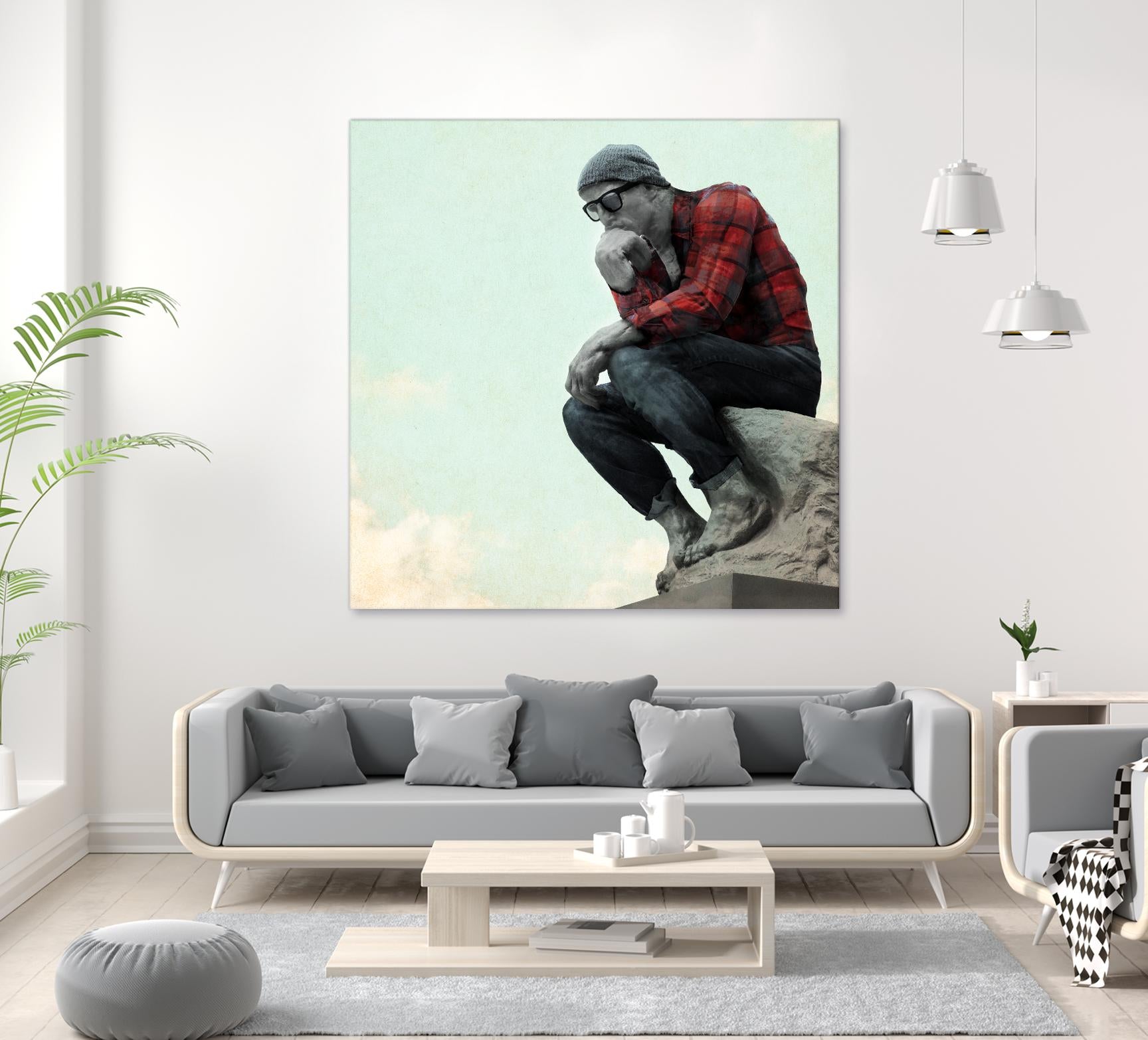 Hipster Thinker by THE Studio on GIANT ART - green contemporary