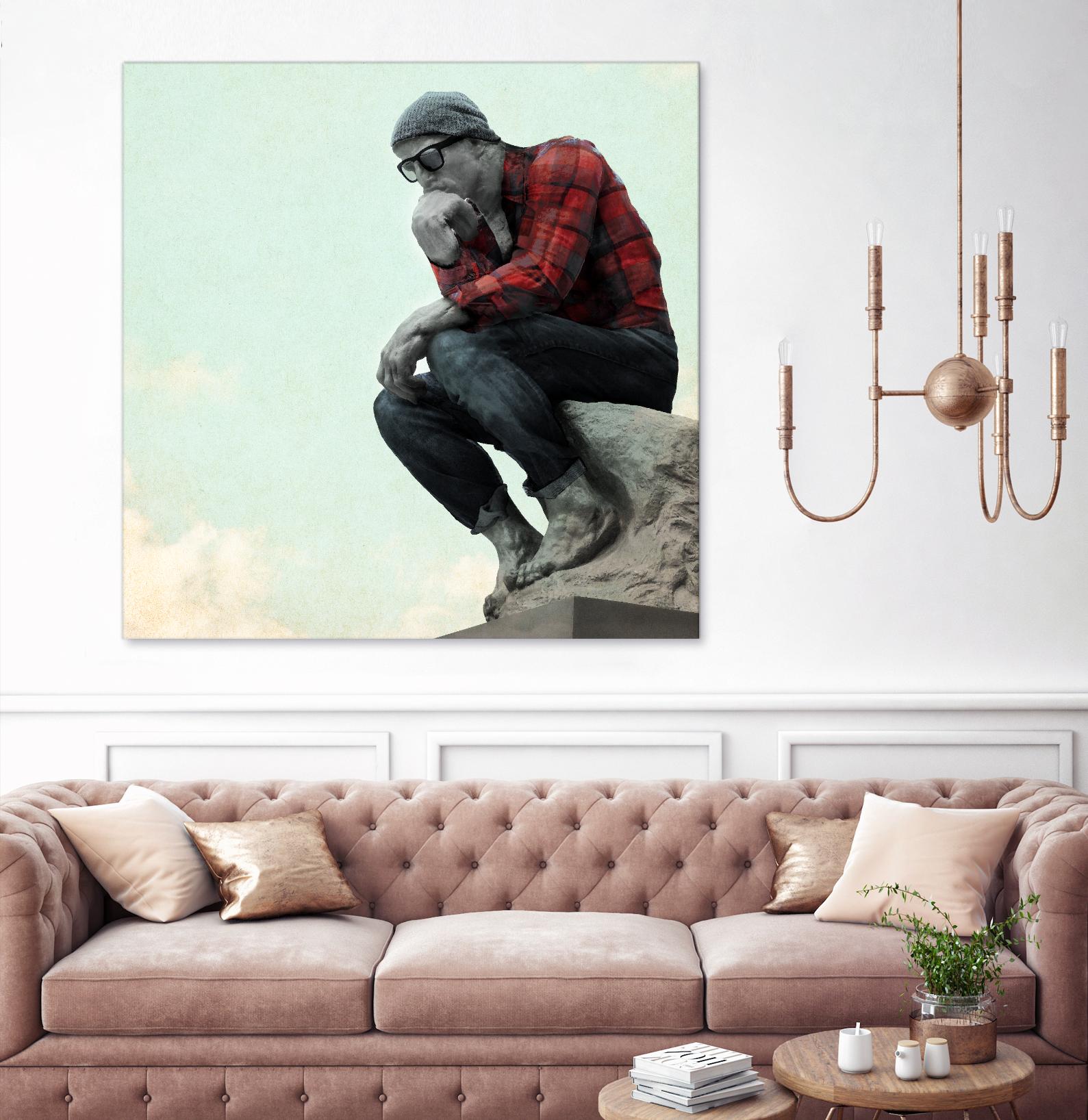Hipster Thinker by THE Studio on GIANT ART - green contemporary