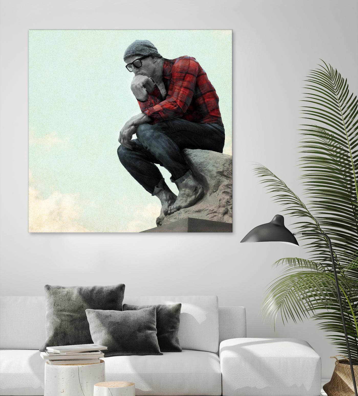 Hipster Thinker by THE Studio on GIANT ART - green contemporary