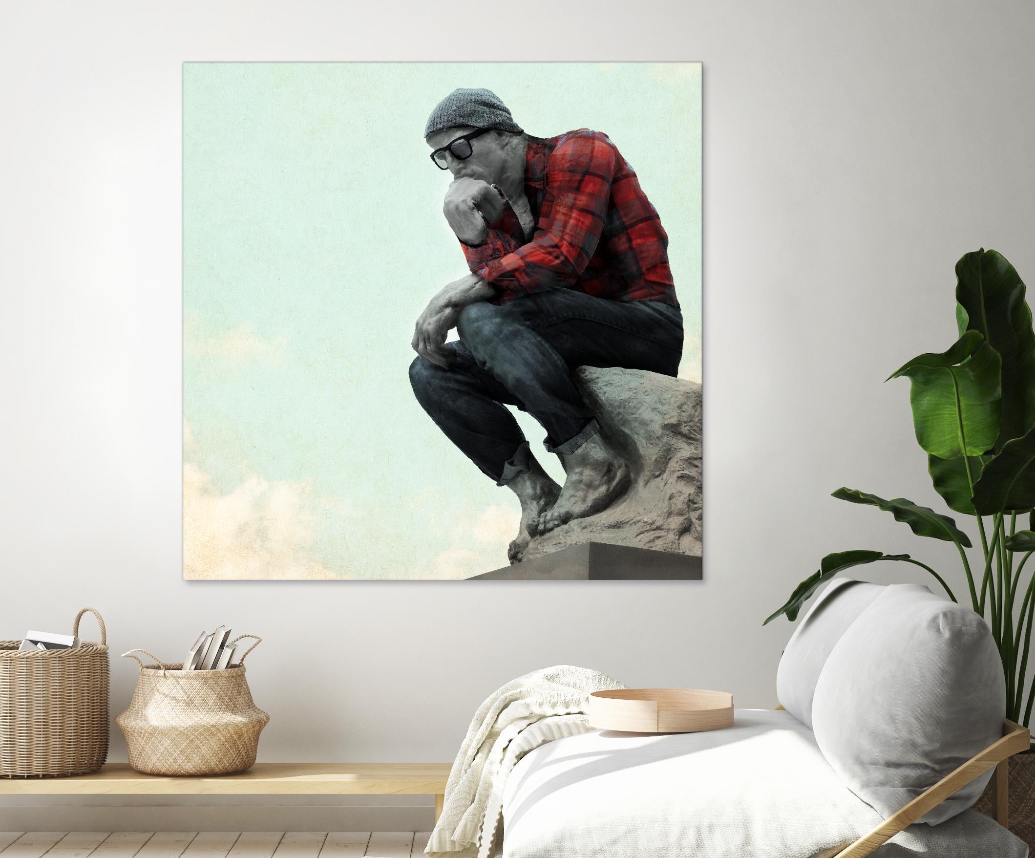 Hipster Thinker by THE Studio on GIANT ART - green contemporary