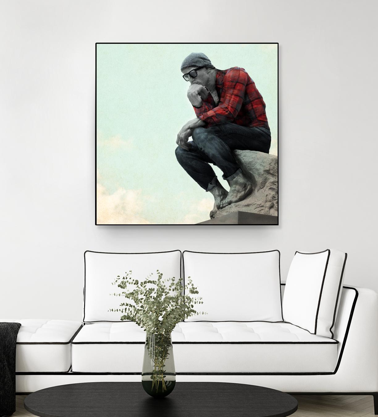 Hipster Thinker by THE Studio on GIANT ART - green contemporary