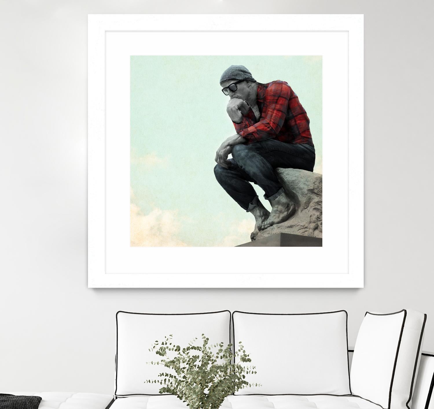 Hipster Thinker by THE Studio on GIANT ART - green contemporary