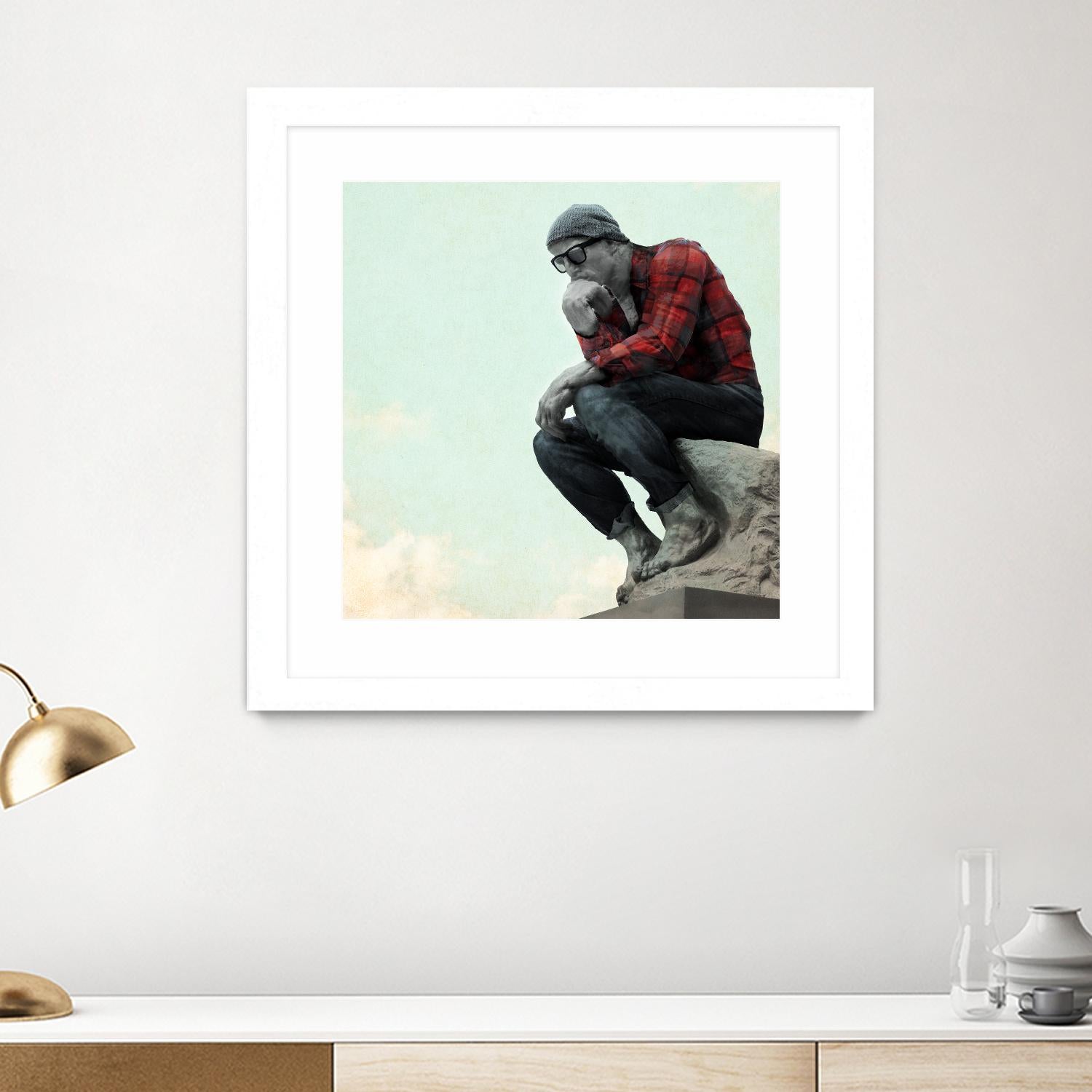 Hipster Thinker by THE Studio on GIANT ART - green contemporary