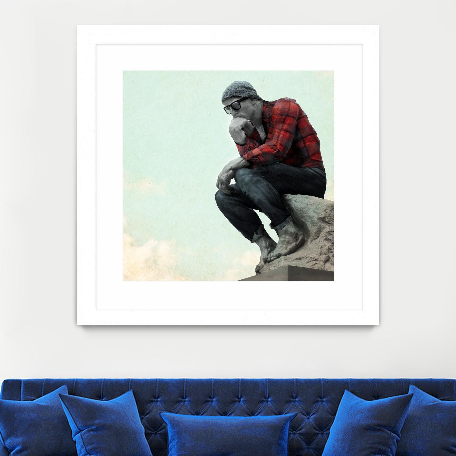 Hipster Thinker by THE Studio on GIANT ART - green contemporary