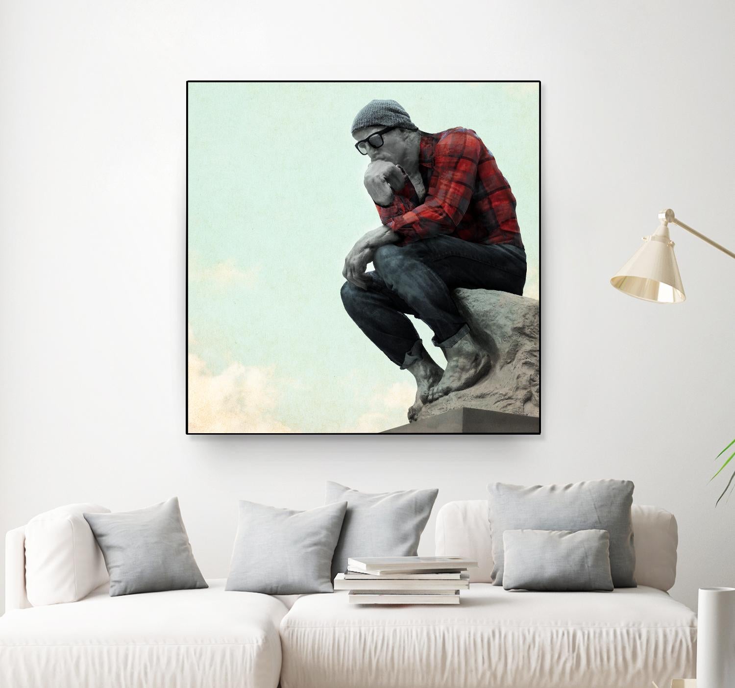 Hipster Thinker by THE Studio on GIANT ART - green contemporary