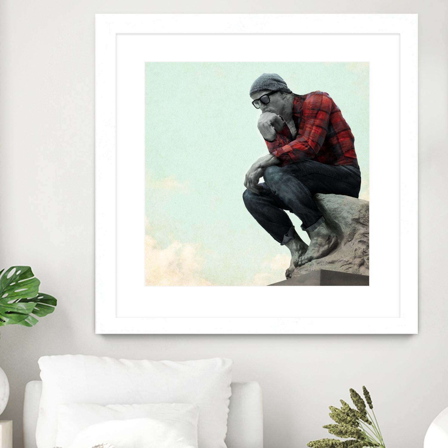 Hipster Thinker by THE Studio on GIANT ART - green contemporary
