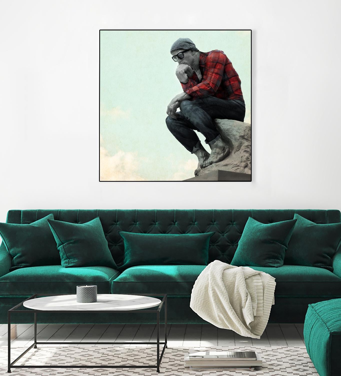 Hipster Thinker by THE Studio on GIANT ART - green contemporary