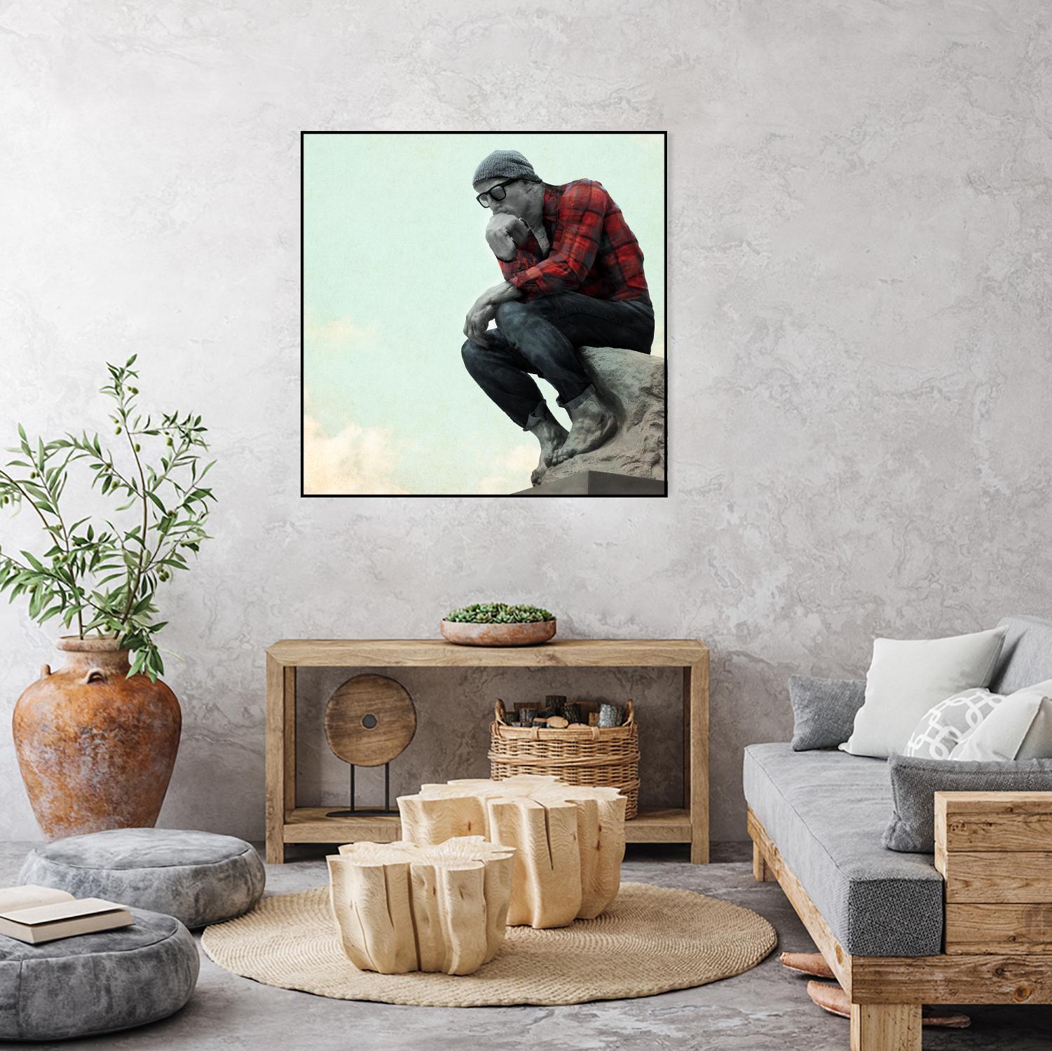 Hipster Thinker by THE Studio on GIANT ART - green contemporary