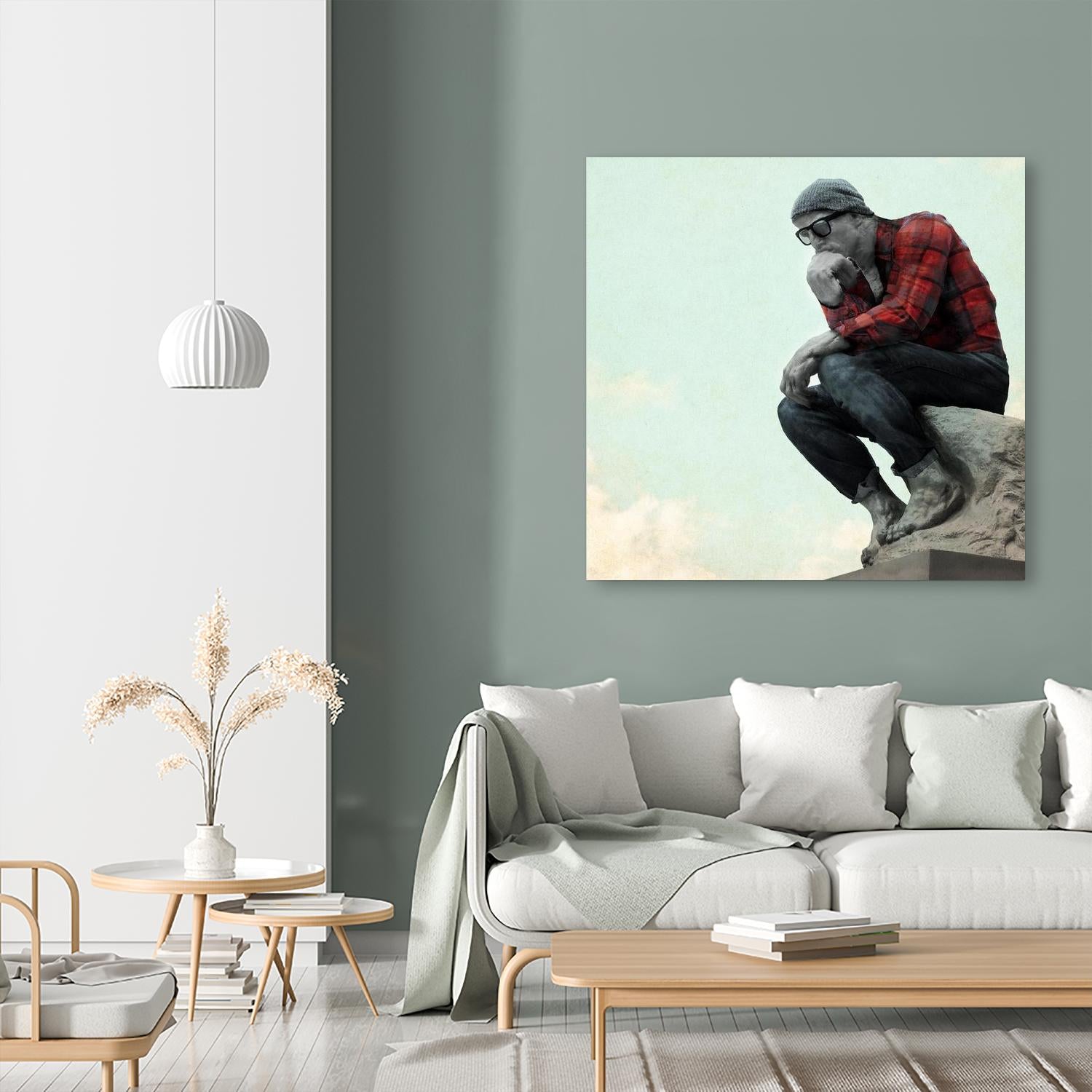 Hipster Thinker by THE Studio on GIANT ART - red figurative