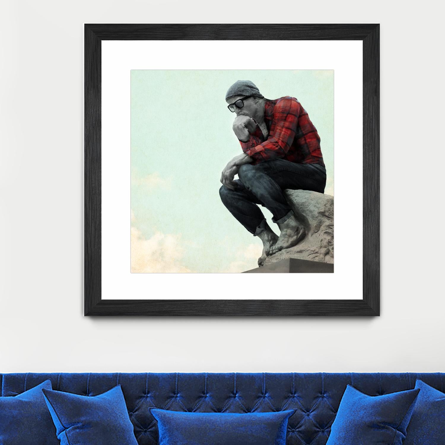 Hipster Thinker by THE Studio on GIANT ART - green contemporary