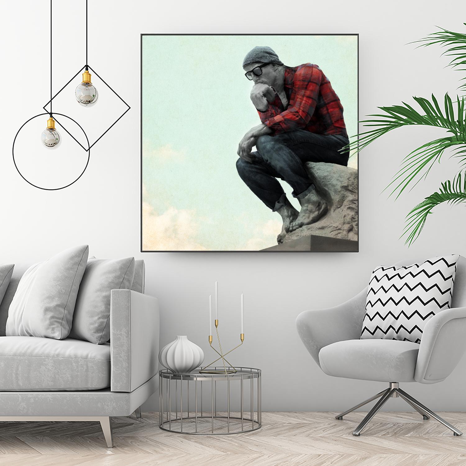 Hipster Thinker by THE Studio on GIANT ART - green contemporary
