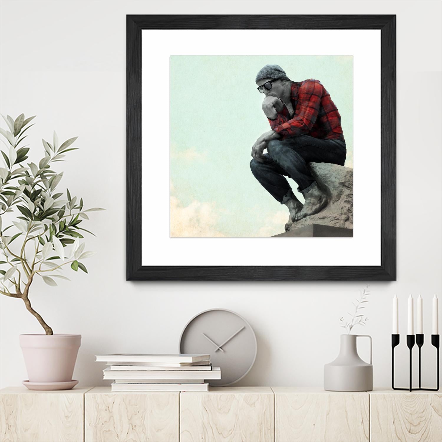 Hipster Thinker by THE Studio on GIANT ART - green contemporary