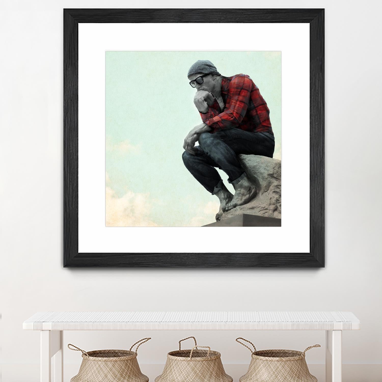 Hipster Thinker by THE Studio on GIANT ART - green contemporary