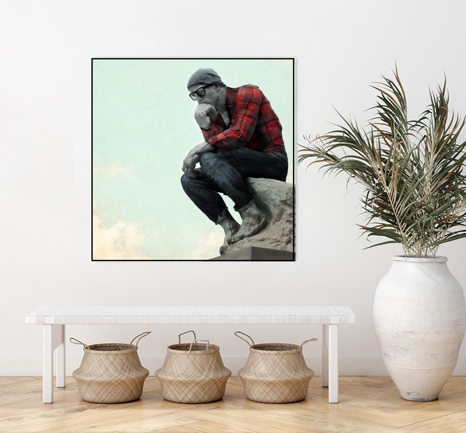 Hipster Thinker by THE Studio on GIANT ART - green contemporary