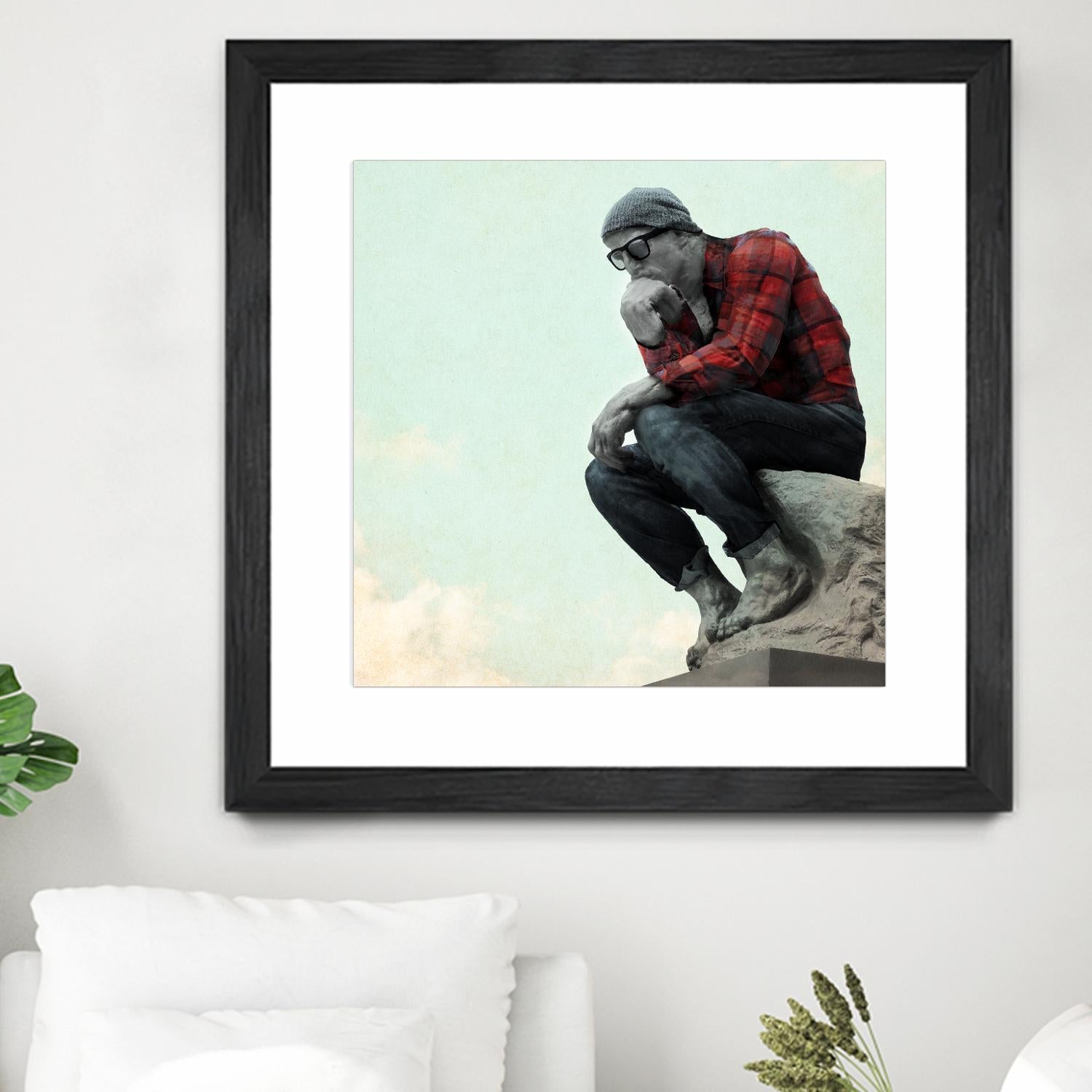 Hipster Thinker by THE Studio on GIANT ART - green contemporary
