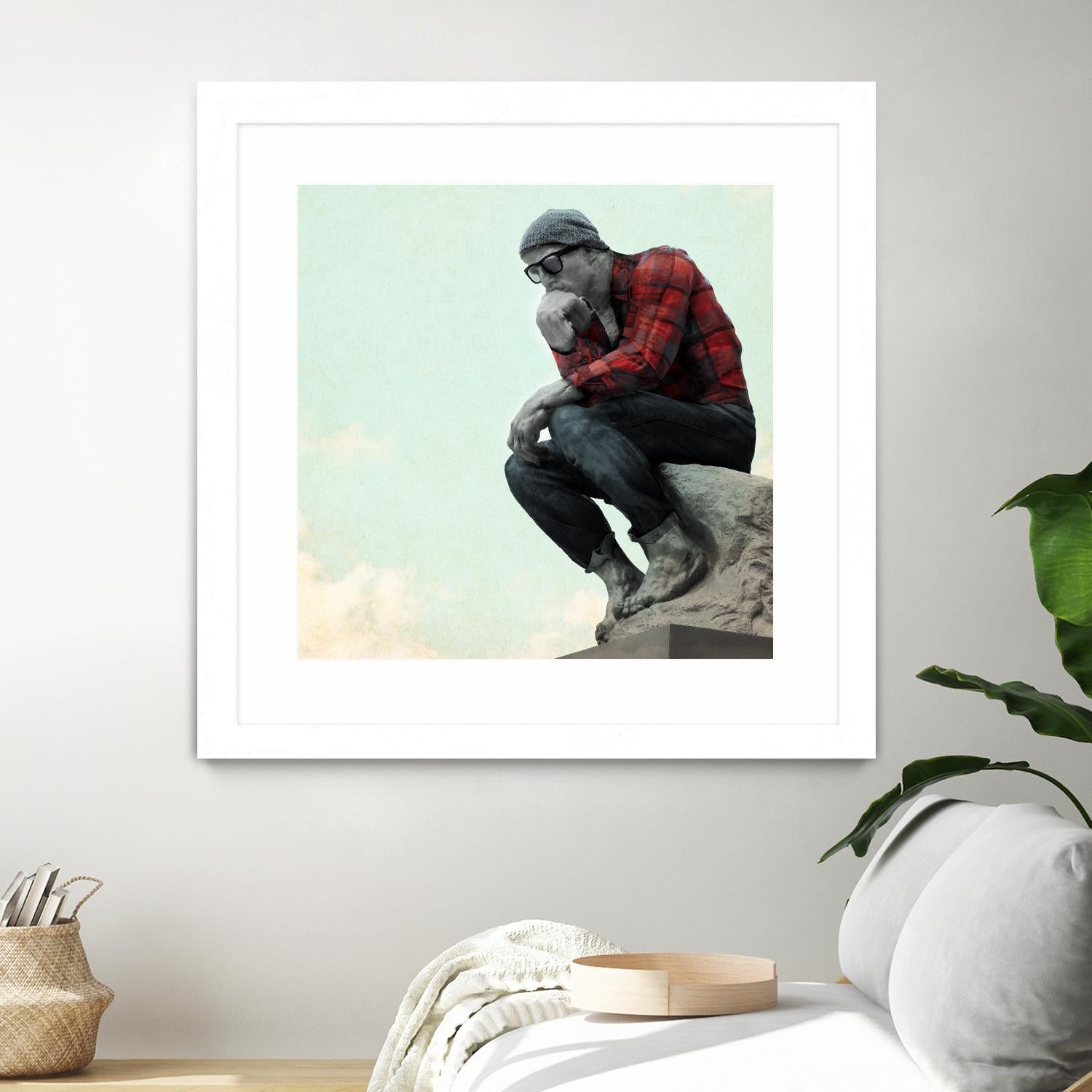 Hipster Thinker by THE Studio on GIANT ART - green contemporary