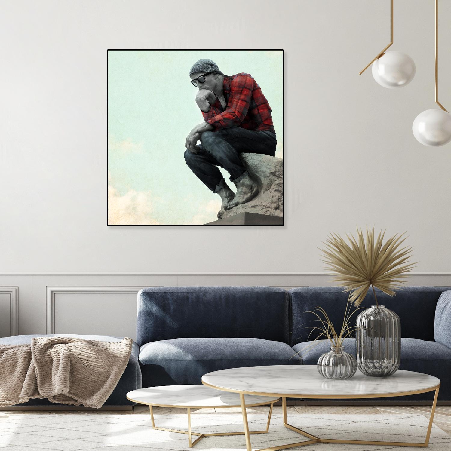 Hipster Thinker by THE Studio on GIANT ART - green contemporary