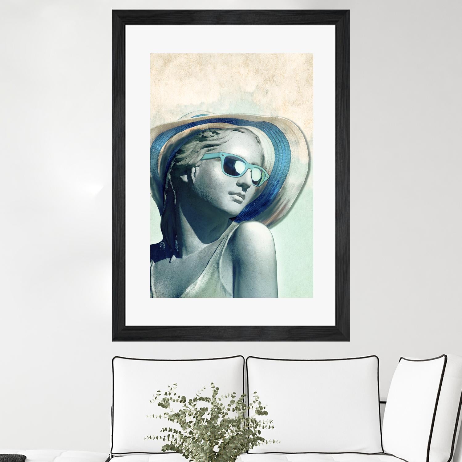 Hipster Statue with Sunhat by THE Studio on GIANT ART - beige figurative